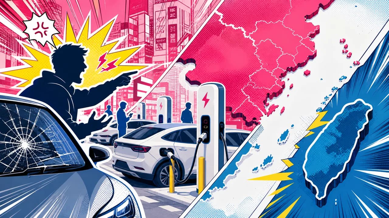 Chinese EV-Charger Vandalism Video Pairs With 'Why Taiwan Dislikes China' Thread