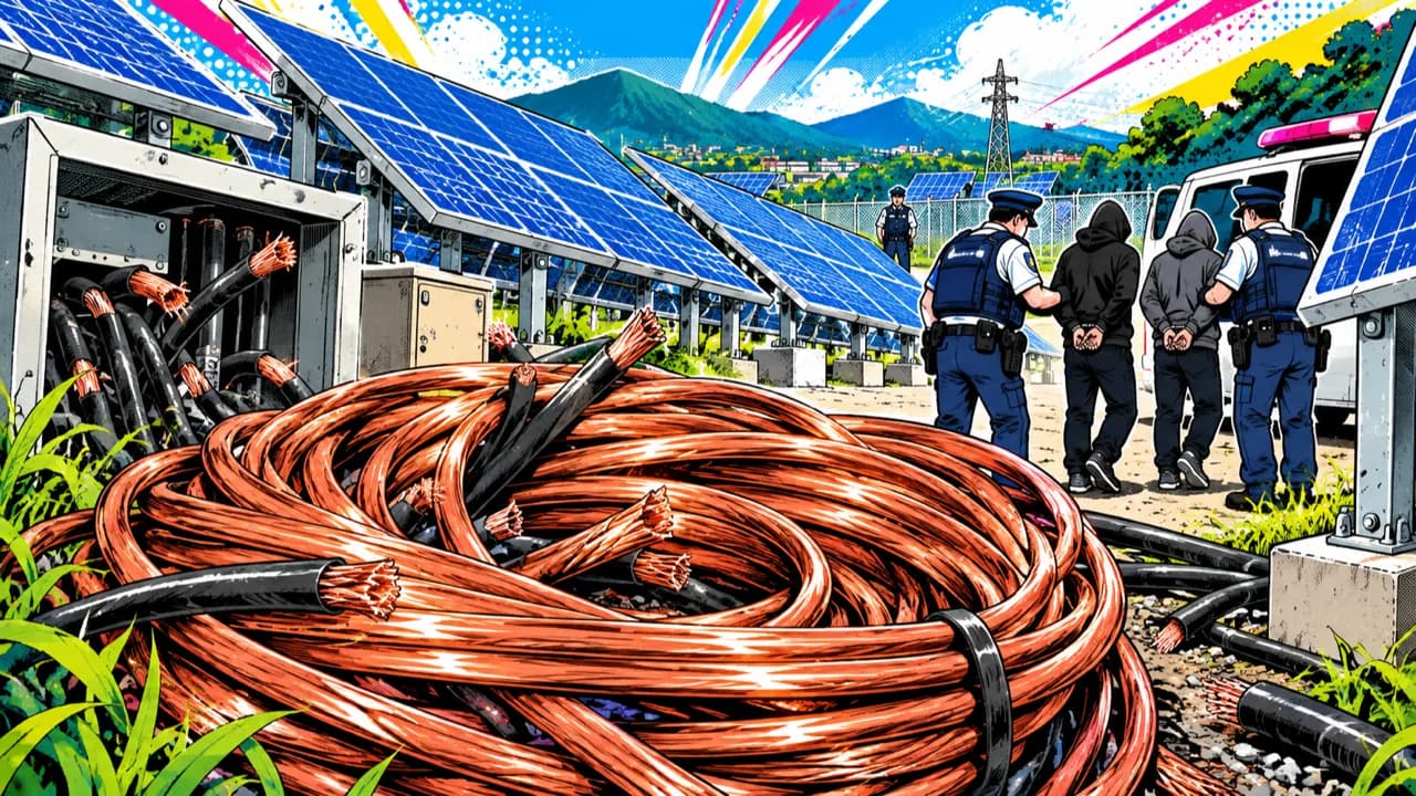 13 Tons of Copper Cable Stolen From a Fukui Solar Site
