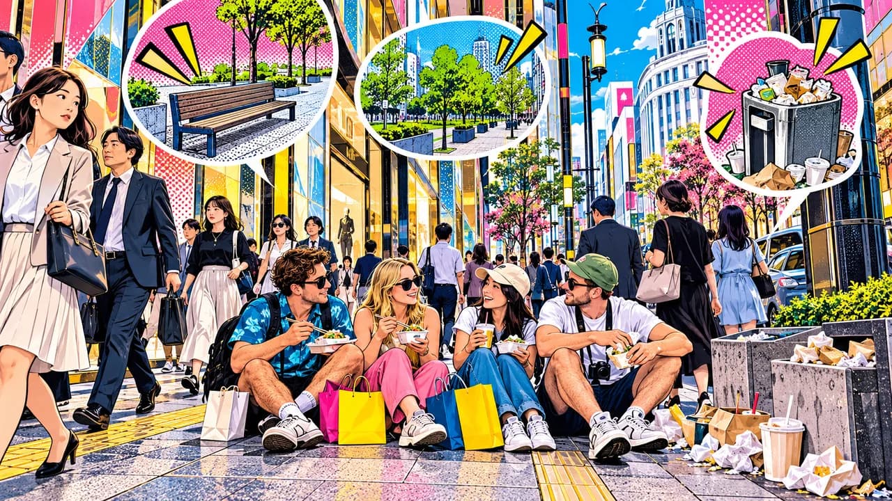 Tourists Sitting on Ginza's Sidewalks Reignite a Manners-vs-Infrastructure Debate
