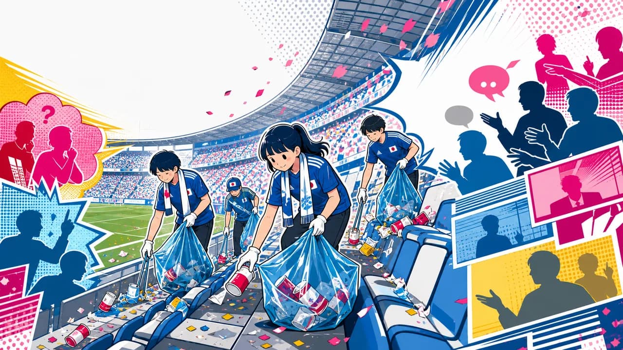 Japan's Fans Clean the Stadium, the World Applauds—and 'Do It at Home Too' Goes to the BBC