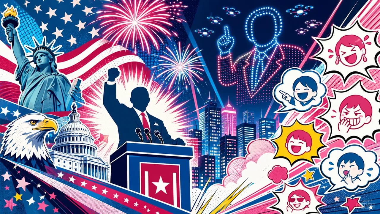Trump's '250th' Triumphalism and a Tokyo Drone Show Japan Got Mocked For Abroad