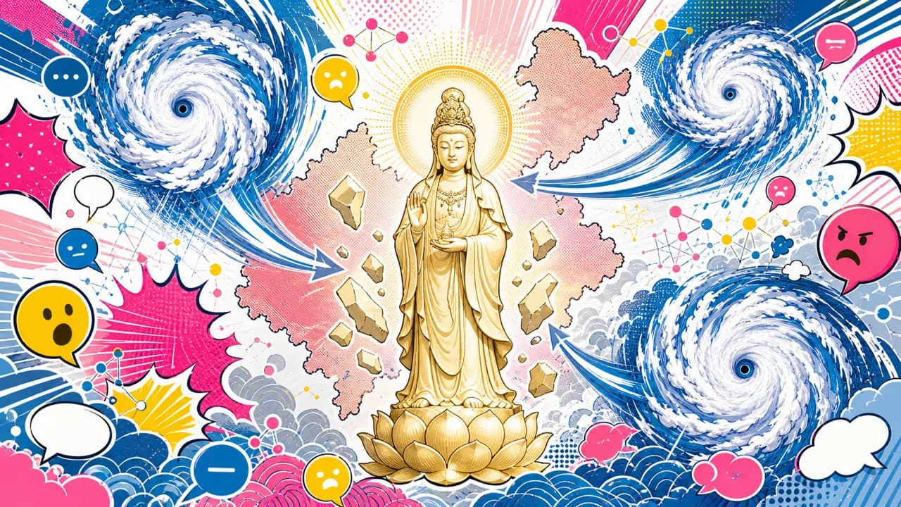 Tifones, una estatua de Kannon destrozada y el «karma» sobre China