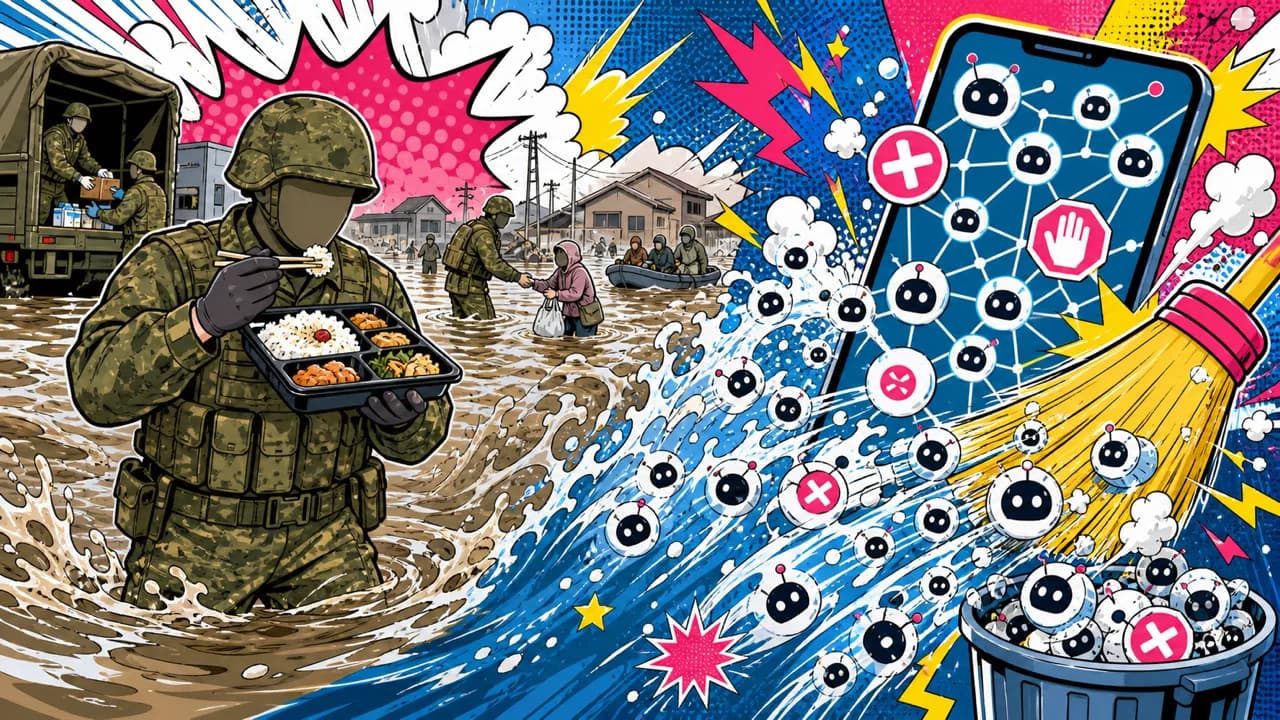 Comer en el agua de la inundación, y 200.000 cuentas fuera de X