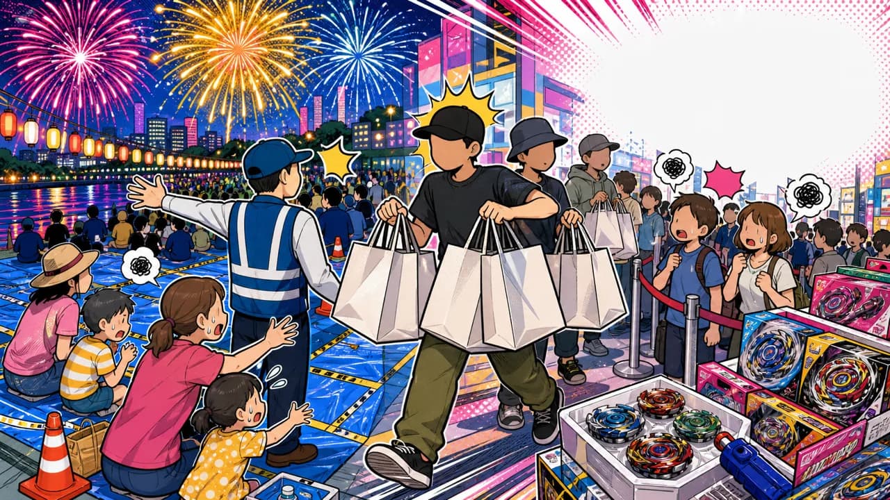 Revendedores extranjeros apuntan a los sitios de fuegos artificiales y los lanzamientos de Beyblade en Japón