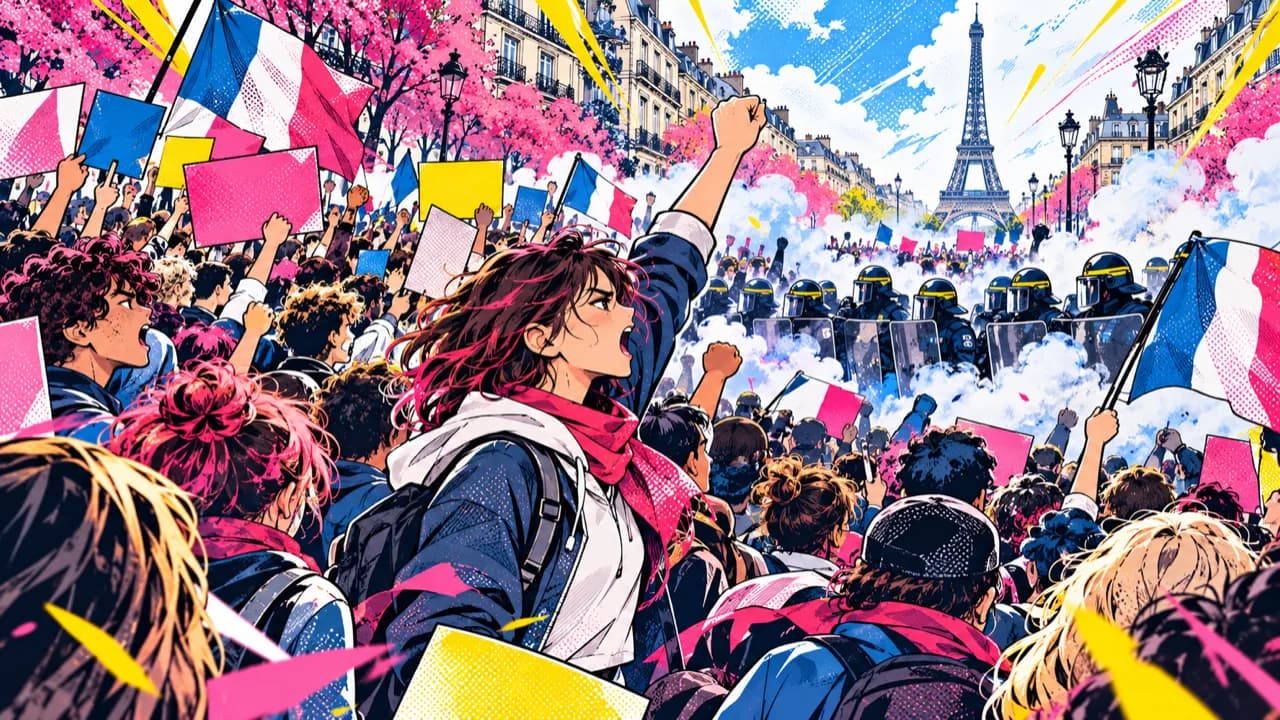 Las protestas de estudiantes de secundaria en Francia llegan a 250 000 y los choques dejan 490 detenidos