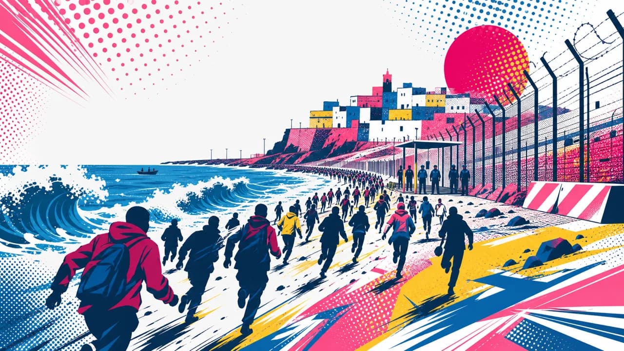Miles de personas cruzan al enclave español de Ceuta y Japón lo lee como un anticipo de sí mismo